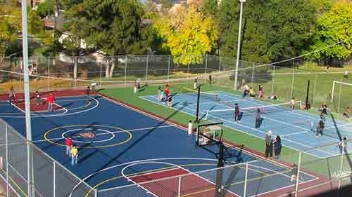Fotografia pavimentazione impianti sportivi basket tennis e calcetto